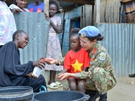 Humanitarian journey of female blue beret